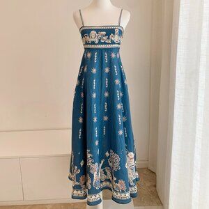 ALÉMAIS linen blue slip dress